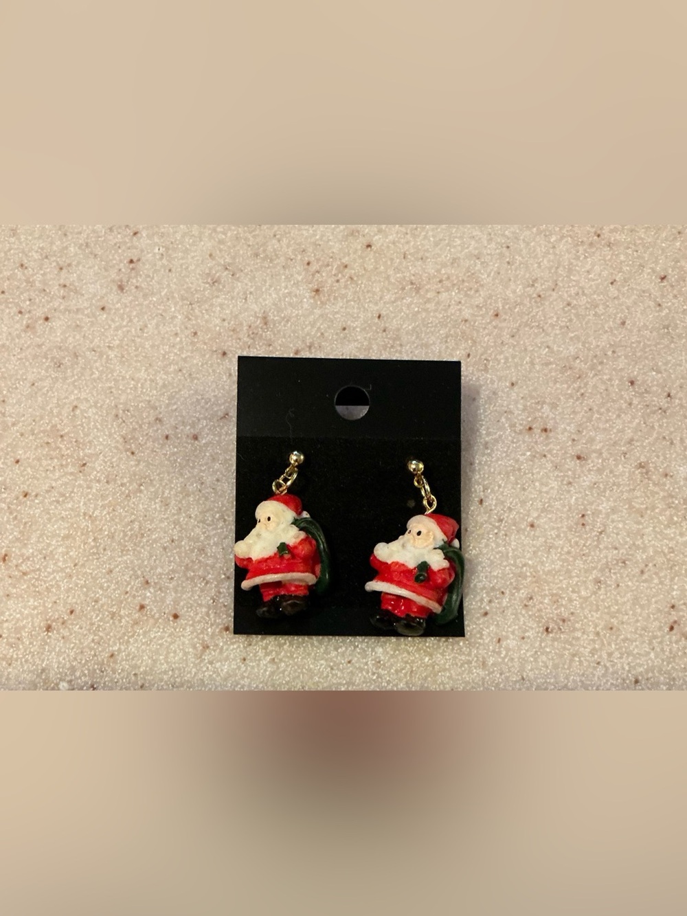 Festive Santa Drop Earrings in Red, White & Green